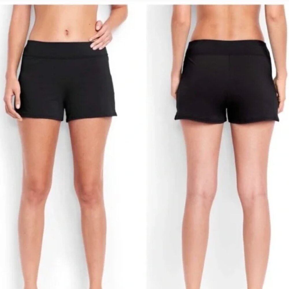 Lands End Womens 3" Quick Dry Swim Shorts with Panty size 6 Navy